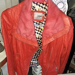 Doma, A Symmetrical, Zippered, Leather Crop Coat